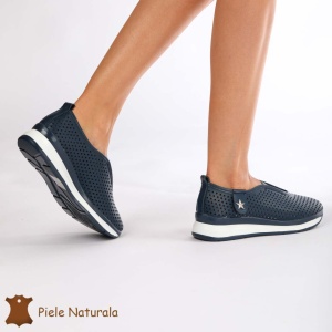 Pantofi Perforati Dama Piele naturală LF0098 NAVY - Img 4