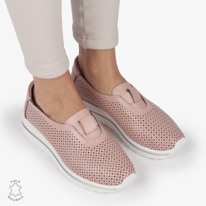 Pantofi Perforati Dama Piele naturală LF0104 ROZ - Img 2