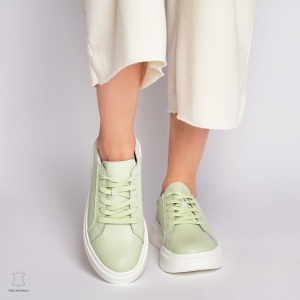 Pantofii casual de dama din piele naturală cu șiret comozi și versatili LF1447 - Img 3
