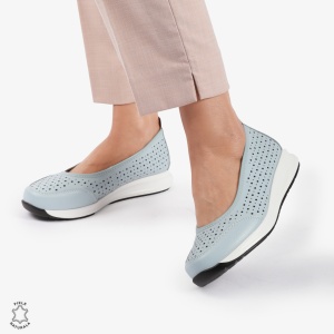 Balerini dama din Piele Naturala Slip-On LF0721 ALBASTRU - Img 3