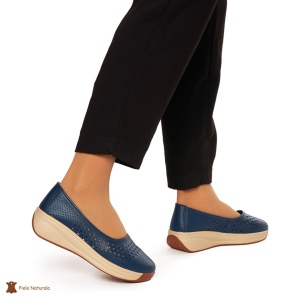 Balerini Dama Piele Naturala Slip-on LF0076 BLEUMARIN - Img 3