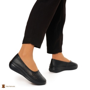 Balerini Dama Piele Naturala Slip-on LF0076 NEGRU - Img 3