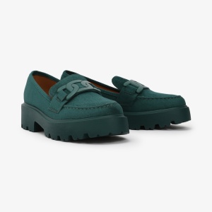 Mocasini dama din Piele Ecologica intoarsa LF0563VERDE - Img 2
