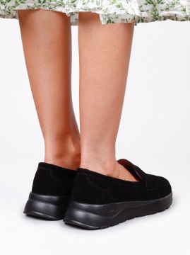 Mocasini damă din piele naturală cu design modern LF1815 Negru - Img 3