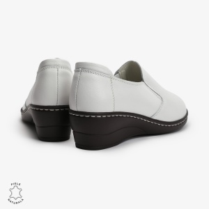 Mocasini Dama din Piele naturală LF0118 Alb - Img 3