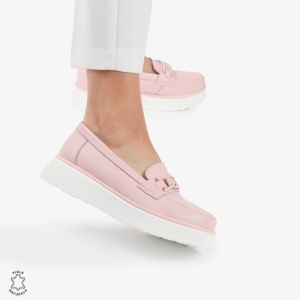 Mocasini dama din piele naturala LF0787 ROZ