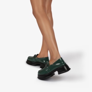 Mocasini dama din Piele Naturala lucioasa LF0843 VERDE INCHIS - Img 4
