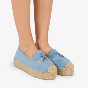 MOCASINI dama Piele ECOLOGICA INTOARSA CU DETALIU AURIU LF1026 CU ELASTIC Culoare: ALBASTRU