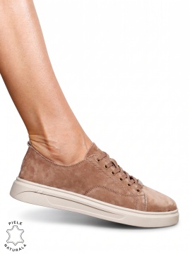 Pantofi casual dama din piele naturală cu accesoriu decorativ LF1821 Khaki - Img 2