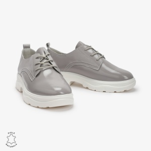 Pantofi casual dama din Piele naturală lacuiti LF0110 GRI