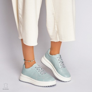 Pantofi casual dama din piele naturala LF0006 ALBASTRU
