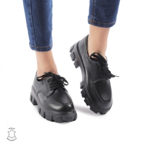 Pantofi casual dama din Piele naturală LF0109 NEGRU - Img 2