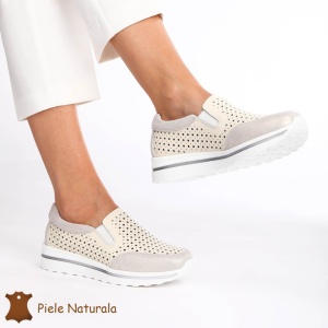 Pantofi Casual dama din Piele naturala LF0860 BEJ