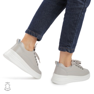 Pantofi casual dama piele naturala LF0869 GRI - Img 3