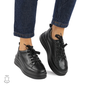 Pantofi casual dama piele naturala LF0869 NEGRU