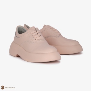 Pantofi Casual de dama din Piele naturala cu talpa groasa LF0524 ROZ