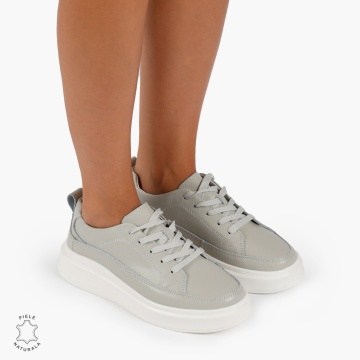 Pantofi Casual de dama din Piele Naturala CU TALPA INALTA LF1210 GRI
