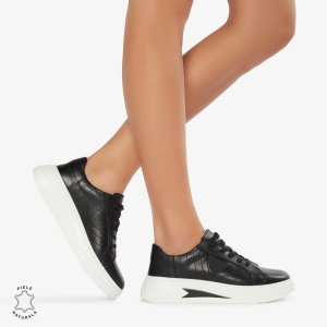 Pantofi Casual de dama din Piele naturala LF0523 NEGRU