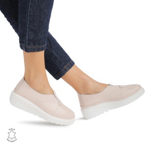 Pantofi Casual de dama din Piele Naturala LF0918 ROZ