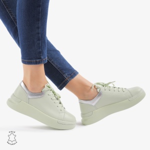 Pantofi Casual de dama din Piele naturala Trendy LF0525 VERDE