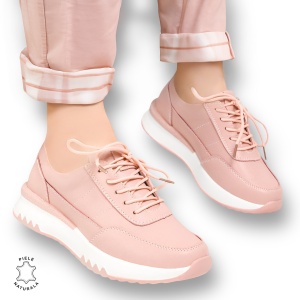 Pantofi casual piele naturala LF886 ROZ