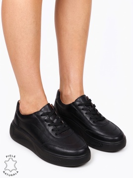 Pantofi damă sport din piele naturală cu design elegant LF1810 Negru