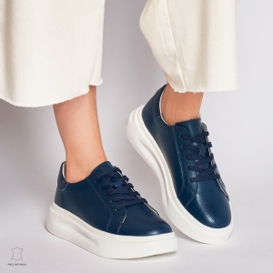 Pantofii casual de dama din piele naturală cu șiret comozi și versatili LF1447