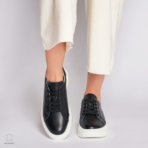 Pantofii casual de dama din piele naturală cu șiret comozi și versatili LF1447 - Img 3