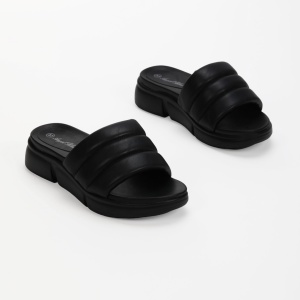 Papuci dama din Piele Ecologica negre LF0212 - Img 3