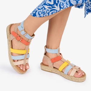 SANDALE Dama DIN PIELE ECOLOGICA INTOARSA LF1022 Culoare: ALBASTRU