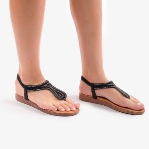Sandale dama din Piele Ecologica LF0147 NEGRU