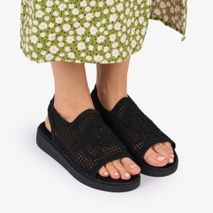 SANDALE dama DIN TEXTIL CU MODEL LF1017 Culoare: NEGRU - Img 2