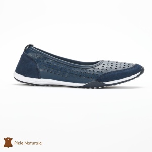 Balerini Bleumarin din Piele Naturala cu talpa flexibila LF0168 - Img 3