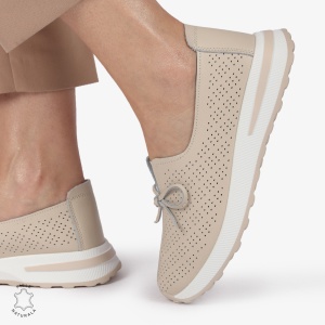 BALERINI dama din Piele Naturala LF1060 CULOARE: BEJ - Img 2