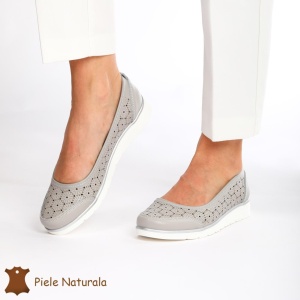 Balerini Dama Piele naturală LF0026 GRI - Img 2