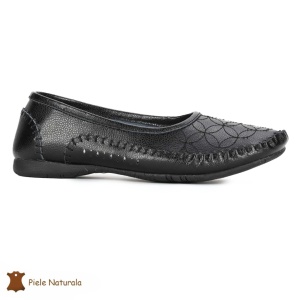 Balerini Negri Din Piele Naturala LF0223