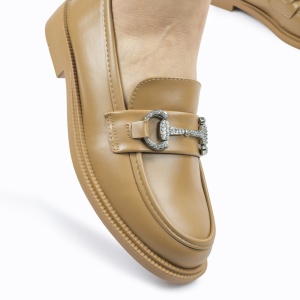 Mocasini DAMA din PIELE ECOLOGICA CU ARGINTIU LF0966 CULOARE: KHAKI - Img 5