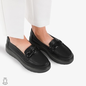 Mocasini dama din piele naturala LF0787 NEGRU