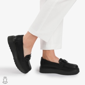 Mocasini dama din piele naturala LF0787 NEGRU - Img 4