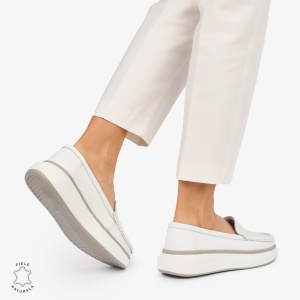 MOCASINI dama din Piele Naturala LF1057 CULOARE: ALB - Img 3