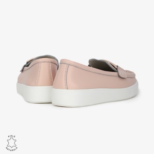 Mocasini Dama Piele Naturala cu talpa plata LF0206 ROZ - Img 3