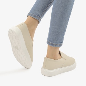 MOCASINI din PIELE ECOLOGICA LF0965 CULOARE: BEJ - Img 3
