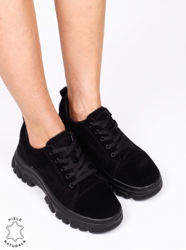 Pantofi casual confortabili din piele naturală LF1818 NEGRU
