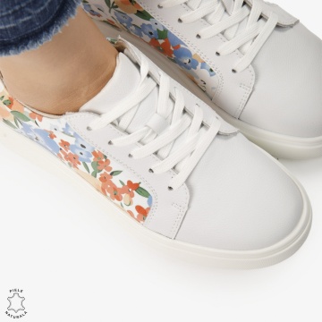 Pantofi Casual DAMA din PIELE Naturala cu imprimeu floral LF0949 CULOARE: Alb - Img 2