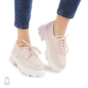 Pantofi casual dama din Piele naturală LF0109ROZ
