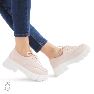Pantofi casual dama din Piele naturală LF0109ROZ - Img 3