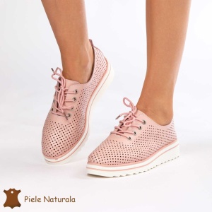 Pantofi casual dama din Piele naturală LF0113 ROZ