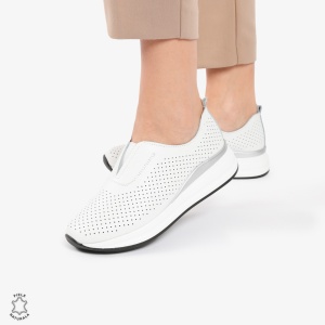Pantofi Casual dama din piele naturala LF0784 ALB