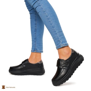 Pantofi Casual dama din Piele Naturala LF0858 NEGRU - Img 3