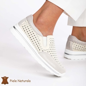 Pantofi Casual dama din Piele naturala LF0860 BEJ - Img 2